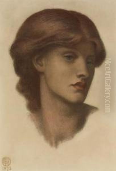 Study Of Alexa Wilding, Her Head Turned Three-quarters To The Right Oil Painting by Dante Gabriel Rossetti