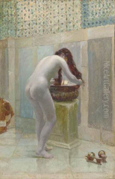 The Harem Bath Oil Painting by Alberto Rossi