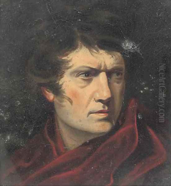 Portrait Of Napoleon, Bust-Length In A Red Cloak Oil Painting by Eugene Delacroix