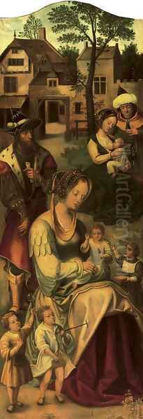 Saint Mary of Cleophas and her family Oil Painting by Jan van Dornicke