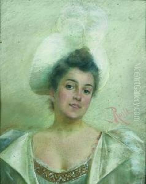 Elegante Au Chapeau Oil Painting by Lucius Rossi