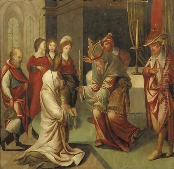 The Presentation in the Temple Oil Painting by Jan van Dornicke