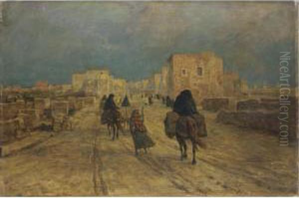 Strada Di Marsala Oil Painting by Luigi Rossi