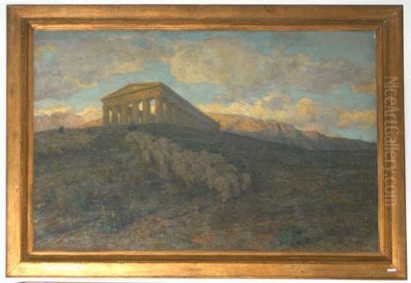 Tempel Von Segesta. Oil Painting by Luigi Rossi