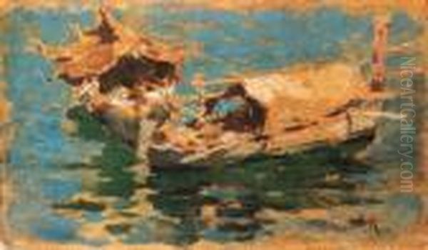 Barche Sul Lago Oil Painting by Luigi Rossi