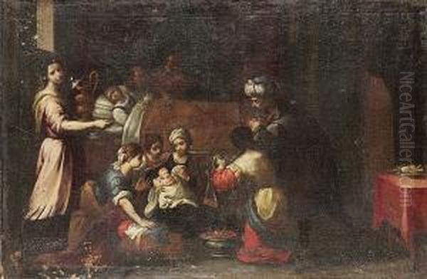 The Birth Of The Virgin Oil Painting by Pasqualino Rossi