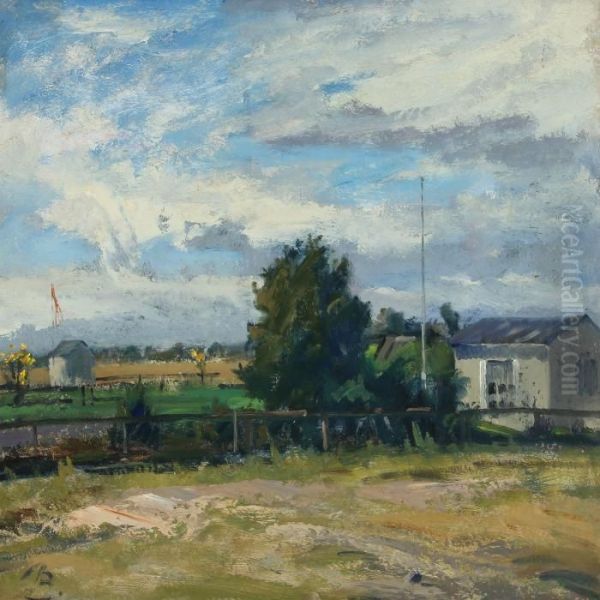 Danish Summer Landscape With Summerhouse Oil Painting by Peter Rostrup Boyesen