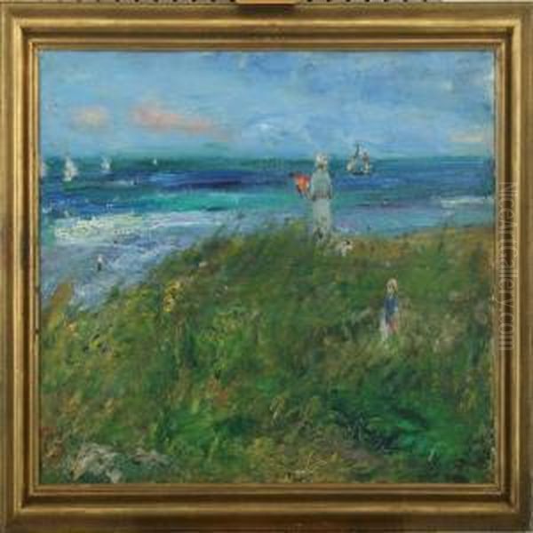 Summerday At The Seaside Oil Painting by Peter Rostrup Boyesen