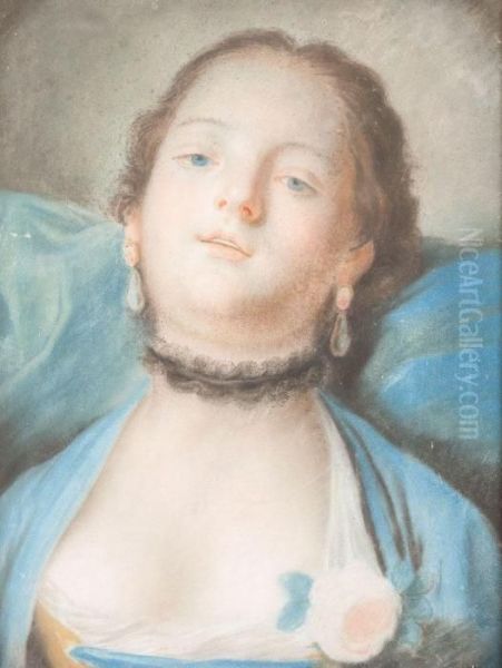 Portrait Einer Jungen Dame Mit Schwarzem Spitzenhalsband Oil Painting by Pietro Antonio Rotari