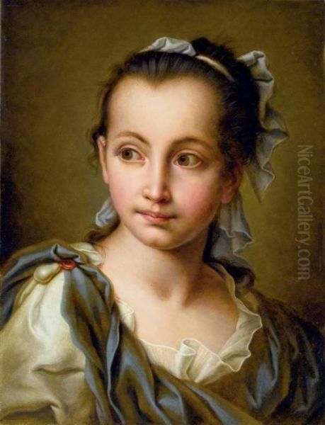 Ritratto Di Fanciulla Oil Painting by Pietro Antonio Rotari