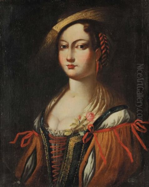 Contadinella Oil Painting by Pietro Antonio Rotari