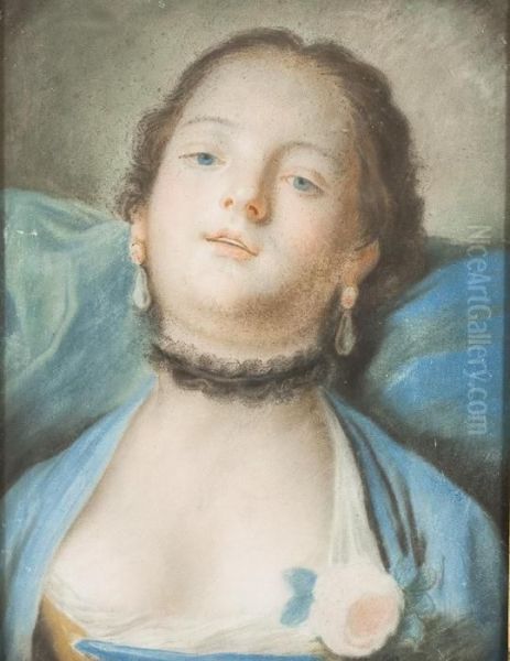 Portrait Einer Jungendame Mit Schwarzem Spitzenhalsband Oil Painting by Pietro Antonio Rotari