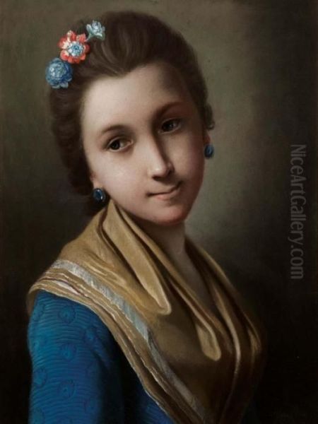 Ritratto Di Fanciulla Oil Painting by Pietro Antonio Rotari