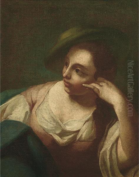 Giovane Donna Con Cappello Oil Painting by Pietro Antonio Rotari