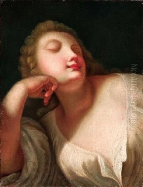 Busto Di Giovane Donna Addormentata Oil Painting by Pietro Antonio Rotari