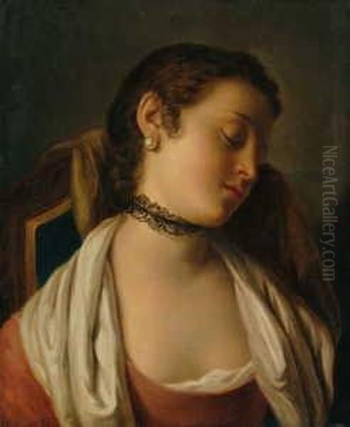 Zwei Idealbildnisse Junger Frauen. Oil Painting by Pietro Antonio Rotari