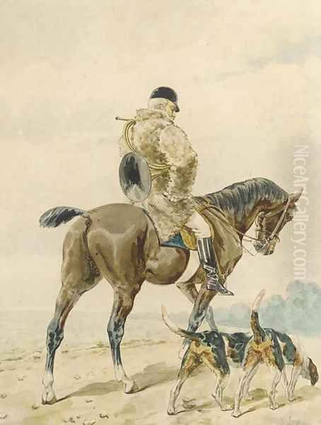 Out hunting Oil Painting by Alfred Dedreux