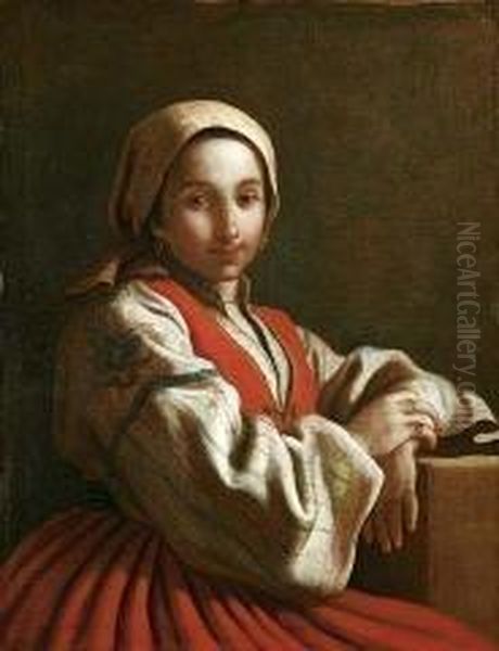 Contadinella Oil Painting by Pietro Antonio Rotari