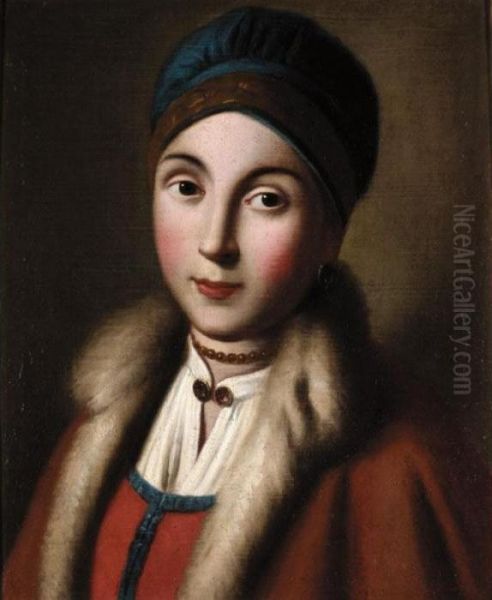 Portrait Of A Young Girl Oil Painting by Pietro Antonio Rotari