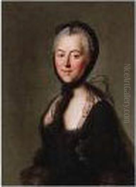 Portrait Of Catherine The Great In Mourning Oil Painting by Pietro Antonio Rotari