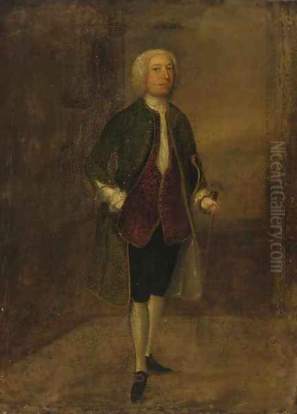 Portrait of a gentleman, traditionally identified as Philip Dormer Stanhope (1694-1773) Oil Painting by Arthur Devis