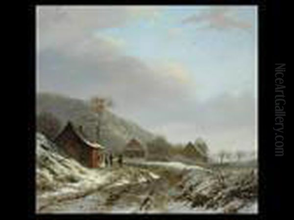 Winterlandschaft Oil Painting by Georg Andries Roth