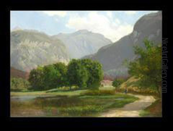 Alpenlandschaft Oil Painting by Philipp Roth