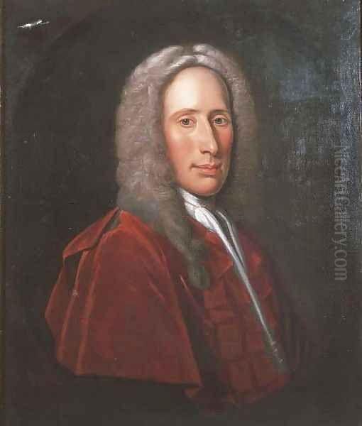 Portrait of a gentleman, believed to be Duncan Forbes of Culloden Oil Painting by Jeremiah Davidson