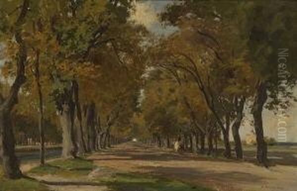 Herbstliche Allee. Oil Painting by Philipp Roth