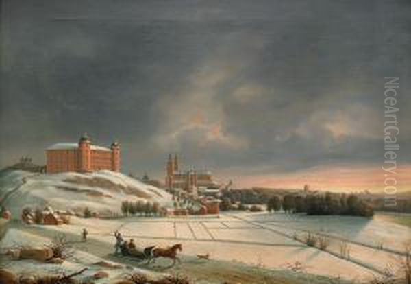 Vy Over Slottet Och Domkyrkan - Uppsala Oil Painting by Carl Abraham Rothsten