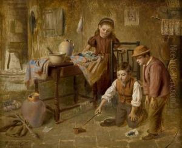 Giochi Di Bambini Oil Painting by Antonio Rotta