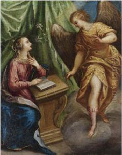 The Annunciation Oil Painting by Hans Rottenhammer