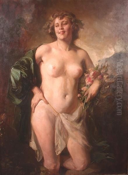 The Goddess Flora Oil Painting by Mozart Rottmann