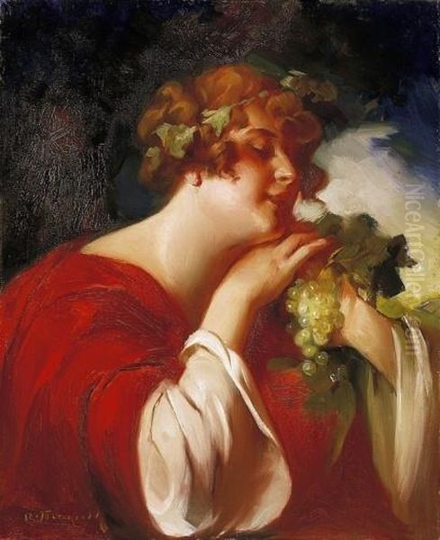 Bacchante Oil Painting by Mozart Rottmann