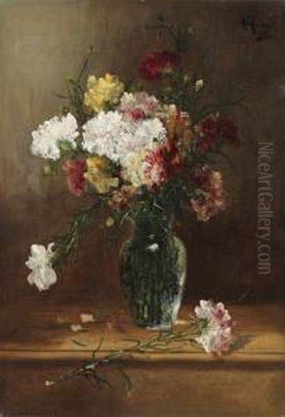 Le Bouquet D'oeillets Oil Painting by Alfred Rouby