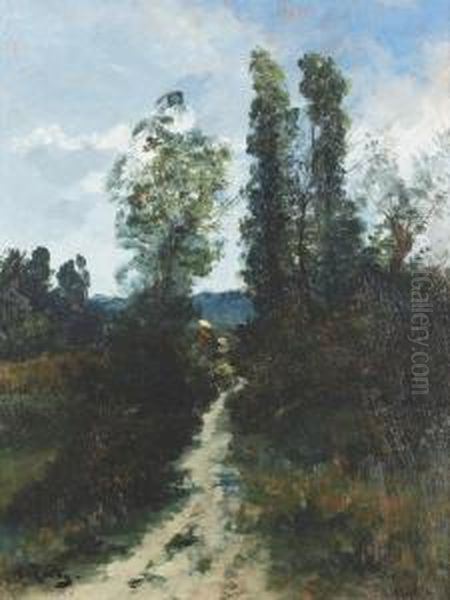 Sommerlicher Heideweg. Oil Painting by Alfred Rouby