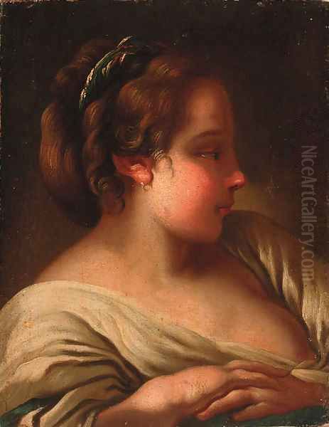 A young girl Oil Painting by Jean-baptiste Deshays