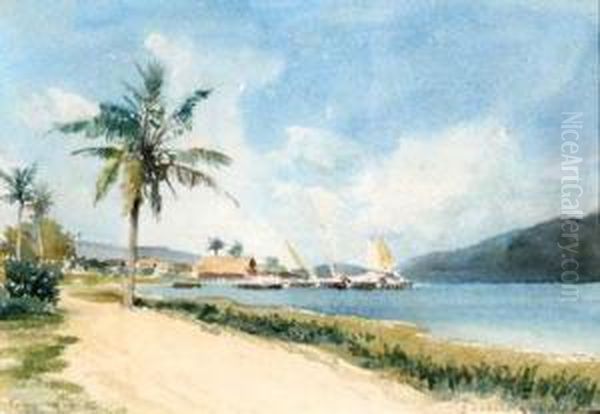 Baie De Touran Oil Painting by Gaston-Marie-Anatole Roullet