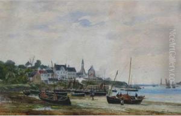 Audierne Oil Painting by Gaston-Marie-Anatole Roullet