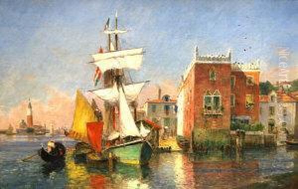 Venise Oil Painting by Gaston-Marie-Anatole Roullet