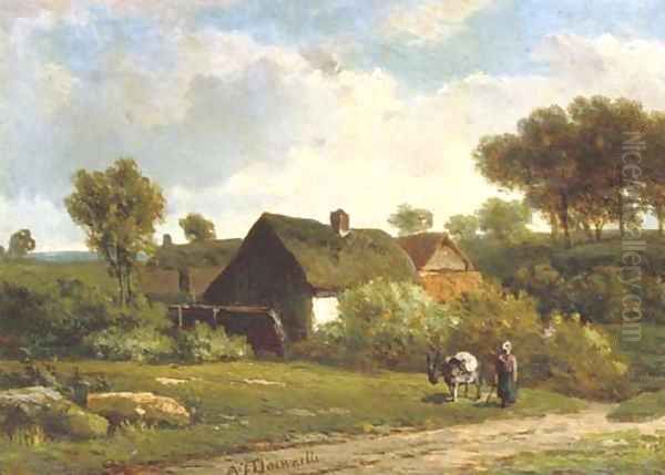 The little farm Oil Painting by Alexander Joseph Dawaille