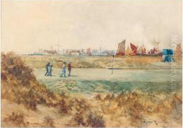 Rye Golf Course Oil Painting by Harry Rountree