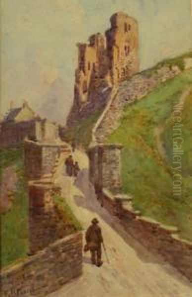 Scarborough Castle Oil Painting by Frank Rousse