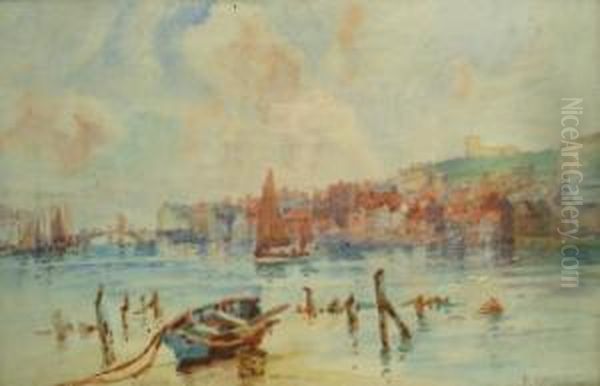 Whitby Harbour Oil Painting by Frank Rousse