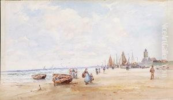 On Whitby Sands Oil Painting by Frank Rousse