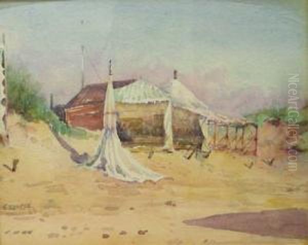 The Beach Tent Oil Painting by Frank Rousse