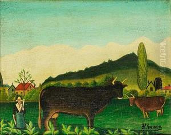 Paysage Oil Painting by Henri Julien Rousseau