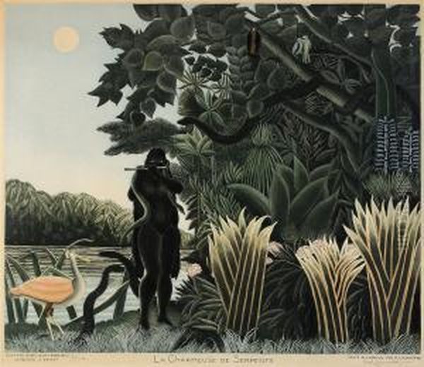 La Charmeuse De Serpents Oil Painting by Henri Julien Rousseau