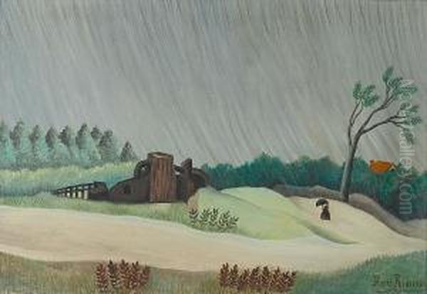 Un Matin De Pluie Oil Painting by Henri Julien Rousseau