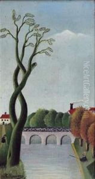 Le Pont Oil Painting by Henri Julien Rousseau